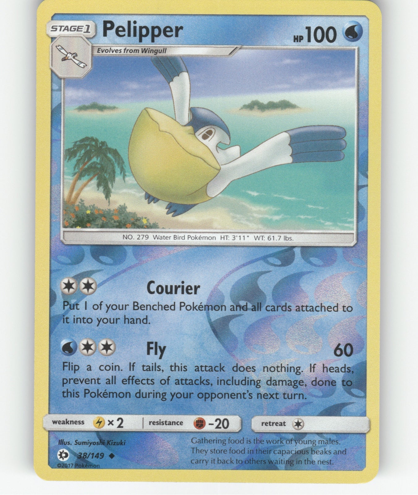 Pelipper Reverse Holo Uncommon SM Base Set 38/149 NM