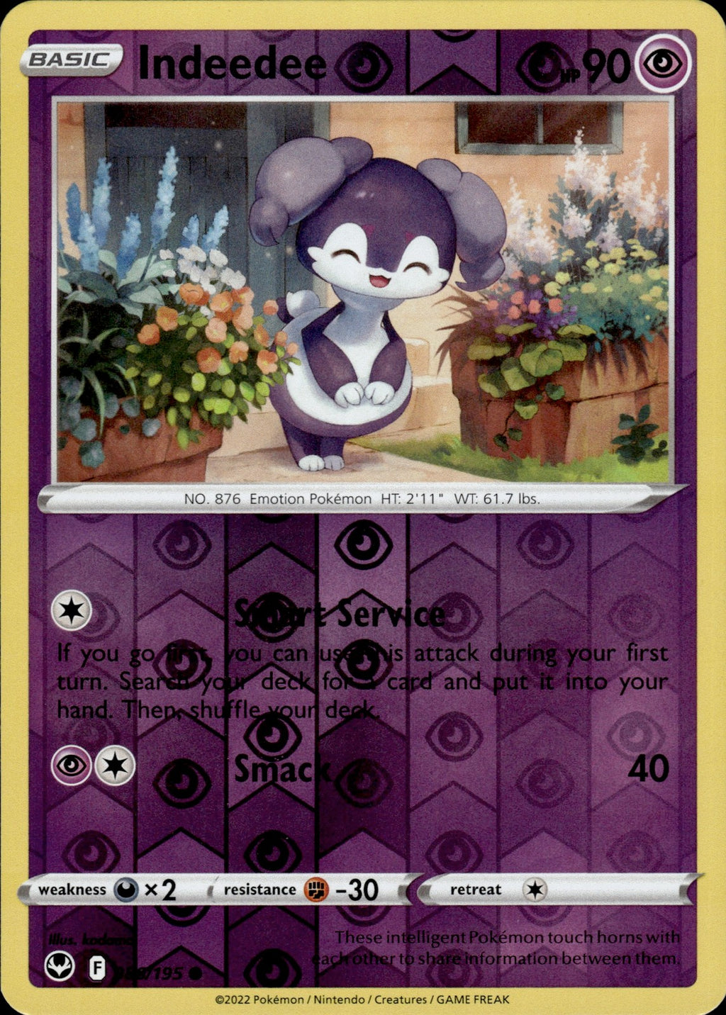 Indeedee Reverse Holo Common SWSH12: Silver Tempest 086/195 NM