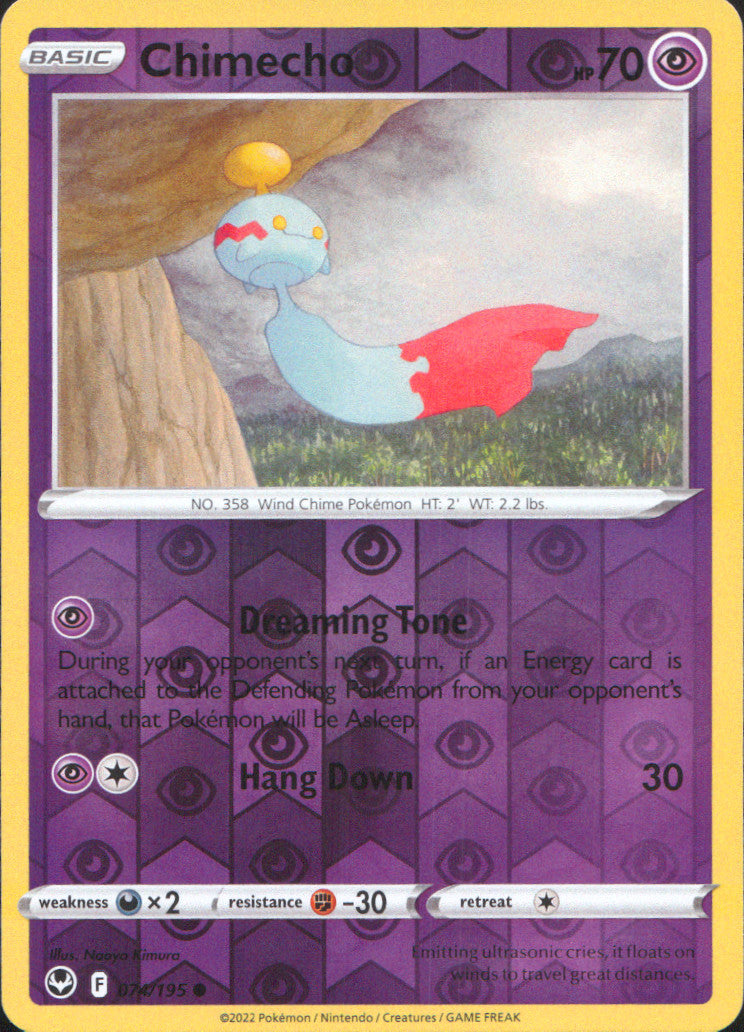 Chimecho Reverse Holo Common SWSH12: Silver Tempest 074/195 NM
