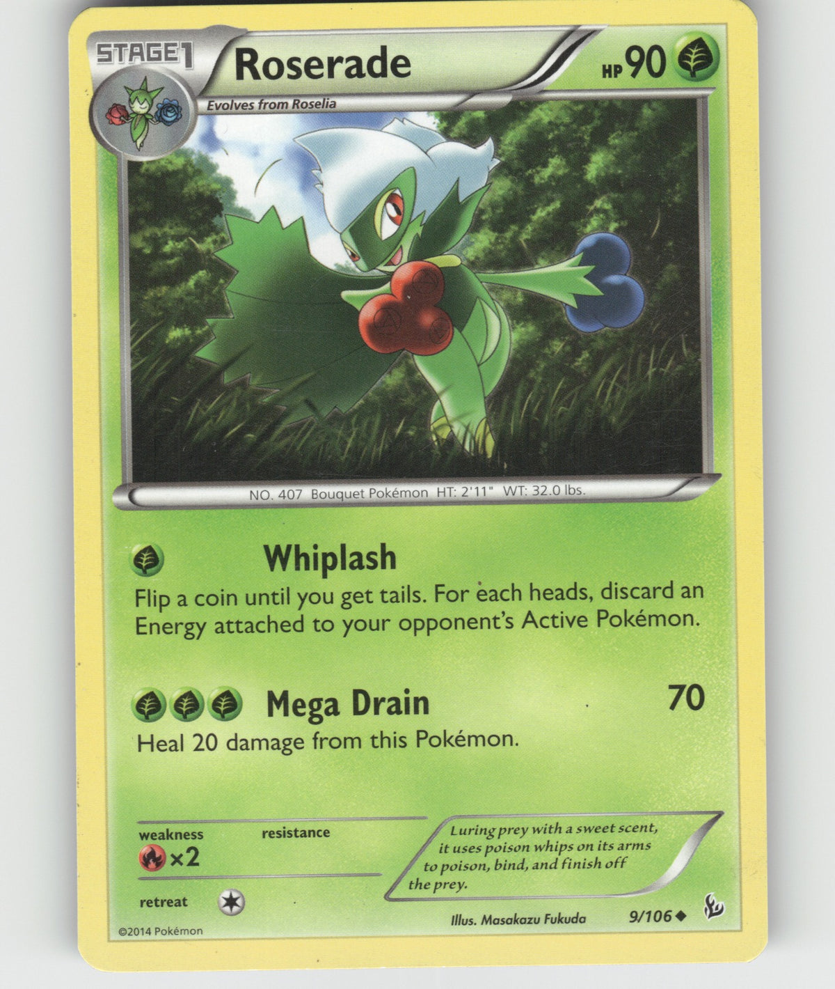 Roserade Uncommon XY - Flashfire 9/106 NM
