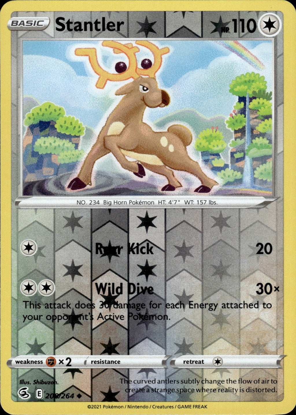 Stantler Reverse Holo Uncommon SWSH08: Fusion Strike 208/264 NM