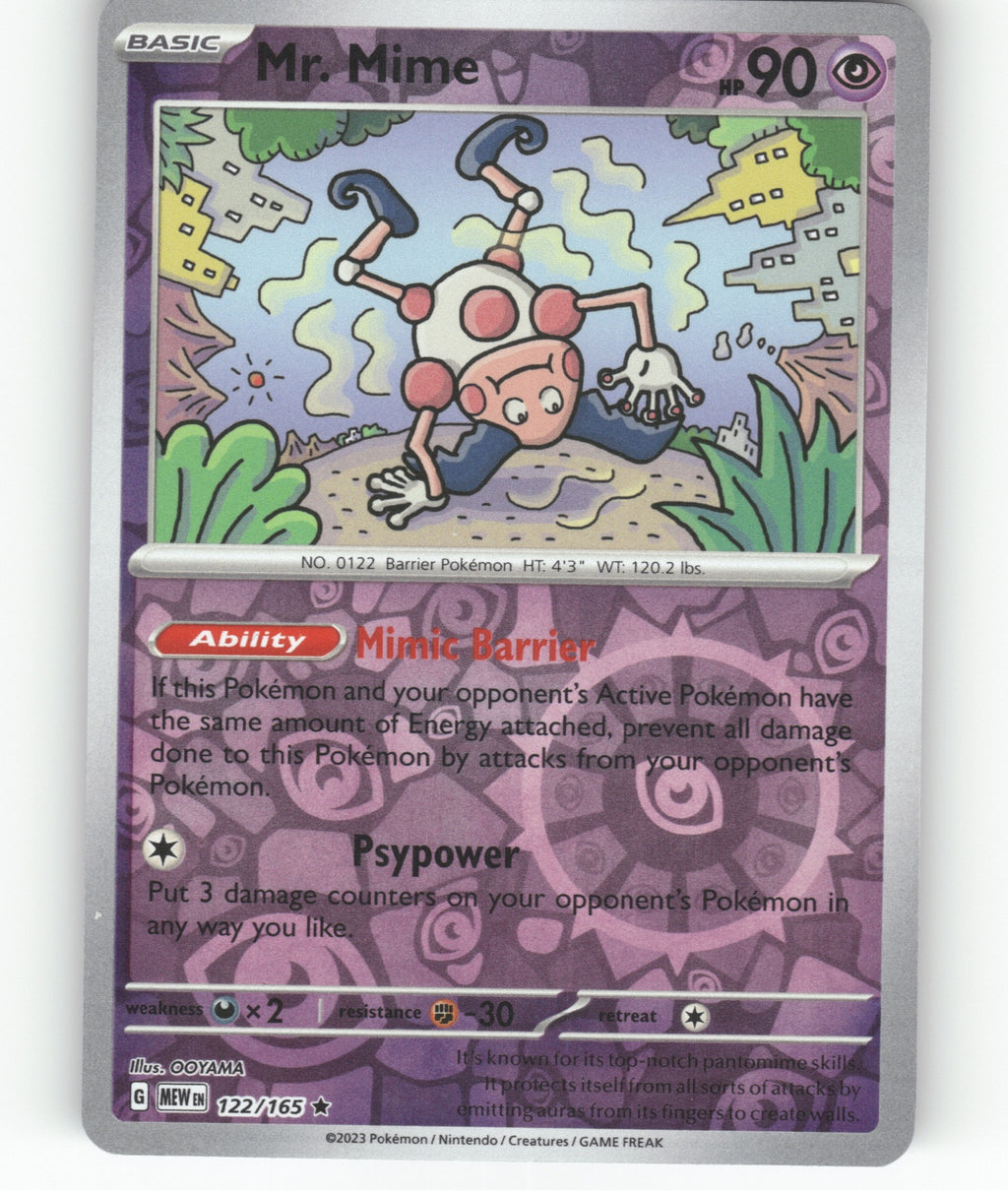 Mr. Mime Reverse Holo Rare SV: Scarlet & Violet 151 122/165 NM