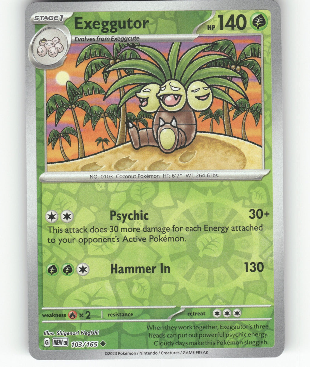 Exeggutor Reverse Holo Uncommon SV: Scarlet & Violet 151 103/165 NM