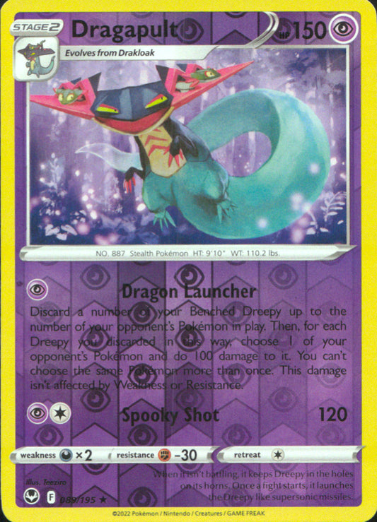 Dragapult Reverse Holo Holo Rare SWSH12: Silver Tempest 089/195 NM