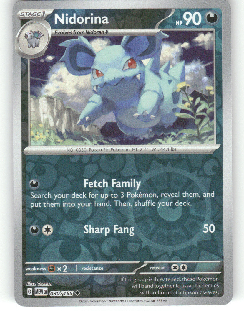 Nidorina Reverse Holo Uncommon SV: Scarlet & Violet 151 030/165 NM