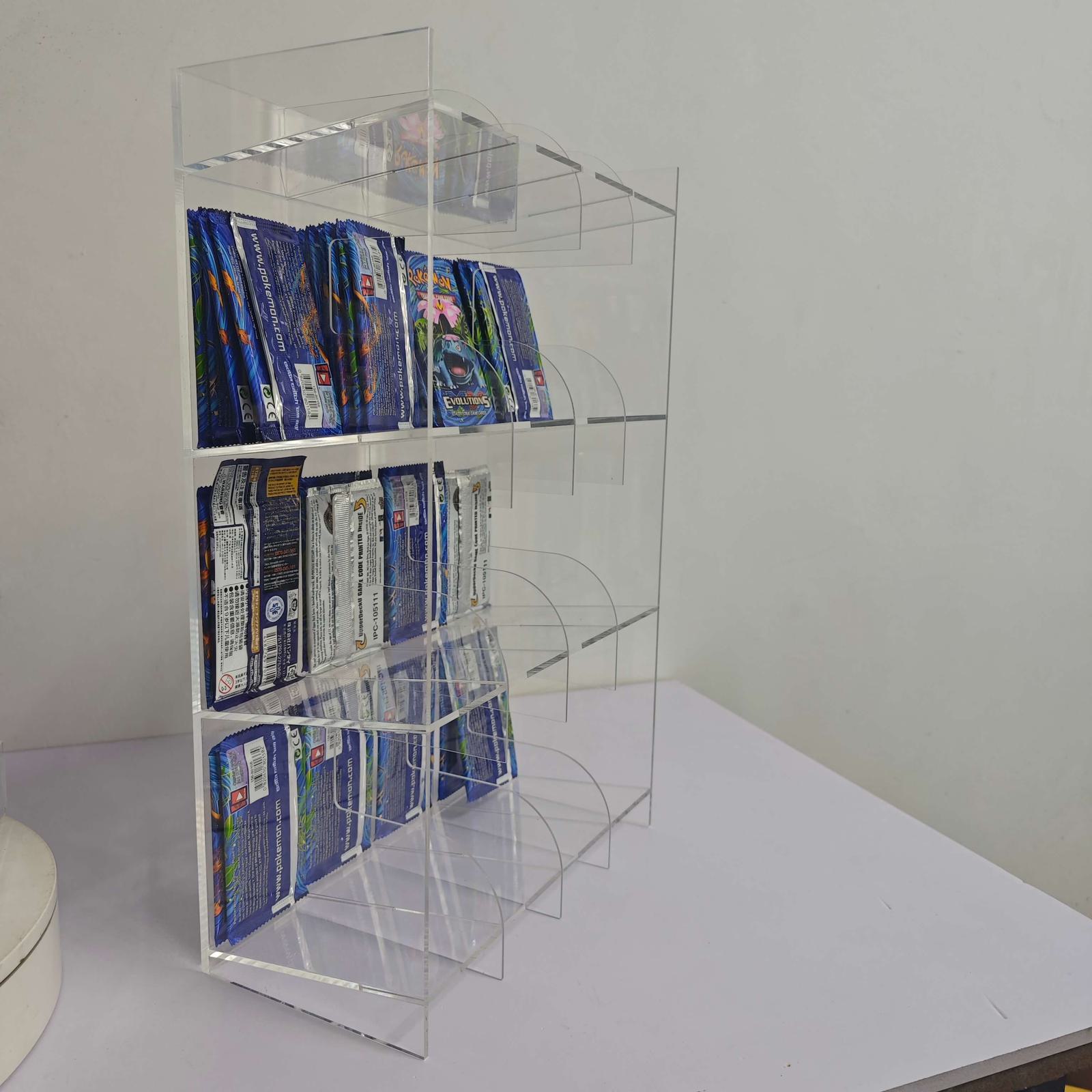 EVORETRO Acrylic Display Stand for Booster  DispenserPacks – Retail Counter Unit with Top Shelf