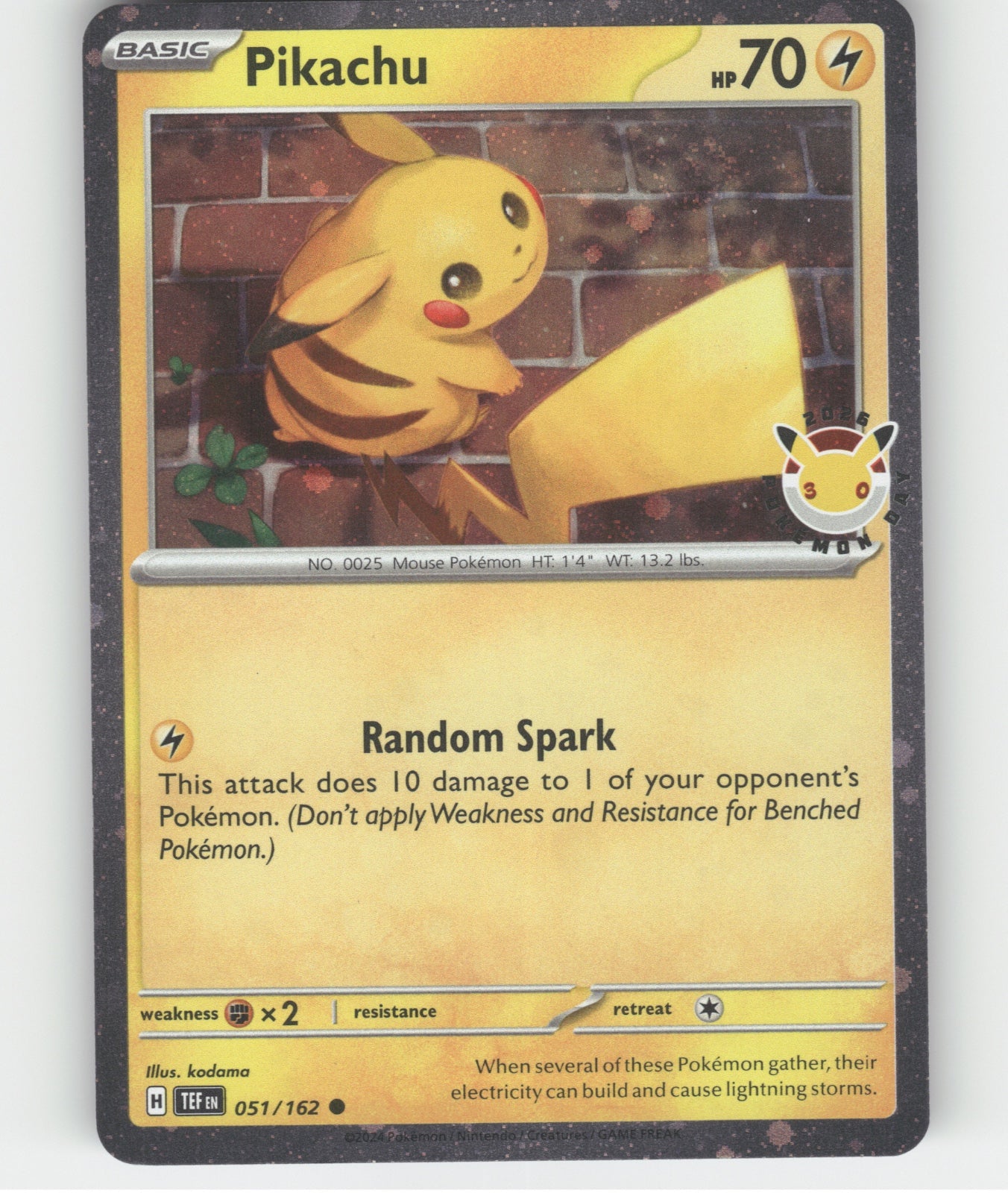 Pikachu (Pokemon Day 2026) Holo Common Miscellaneous Cards & Products 051/162 NM