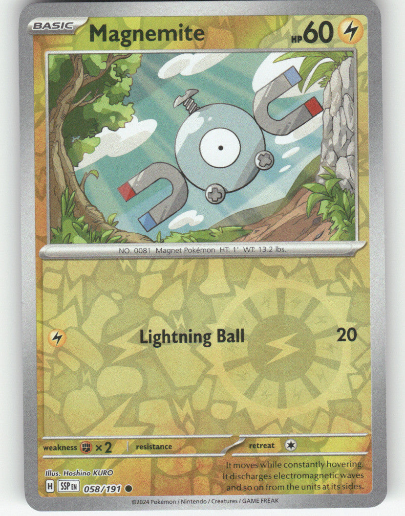 Magnemite Reverse Holo Common SV08: Surging Sparks 058/191 NM