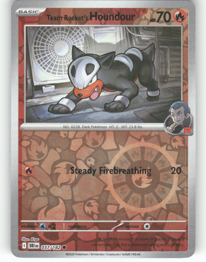 Team Rocket's Houndour Reverse Holo Common SV10: Destined Rivals 037/182 NM