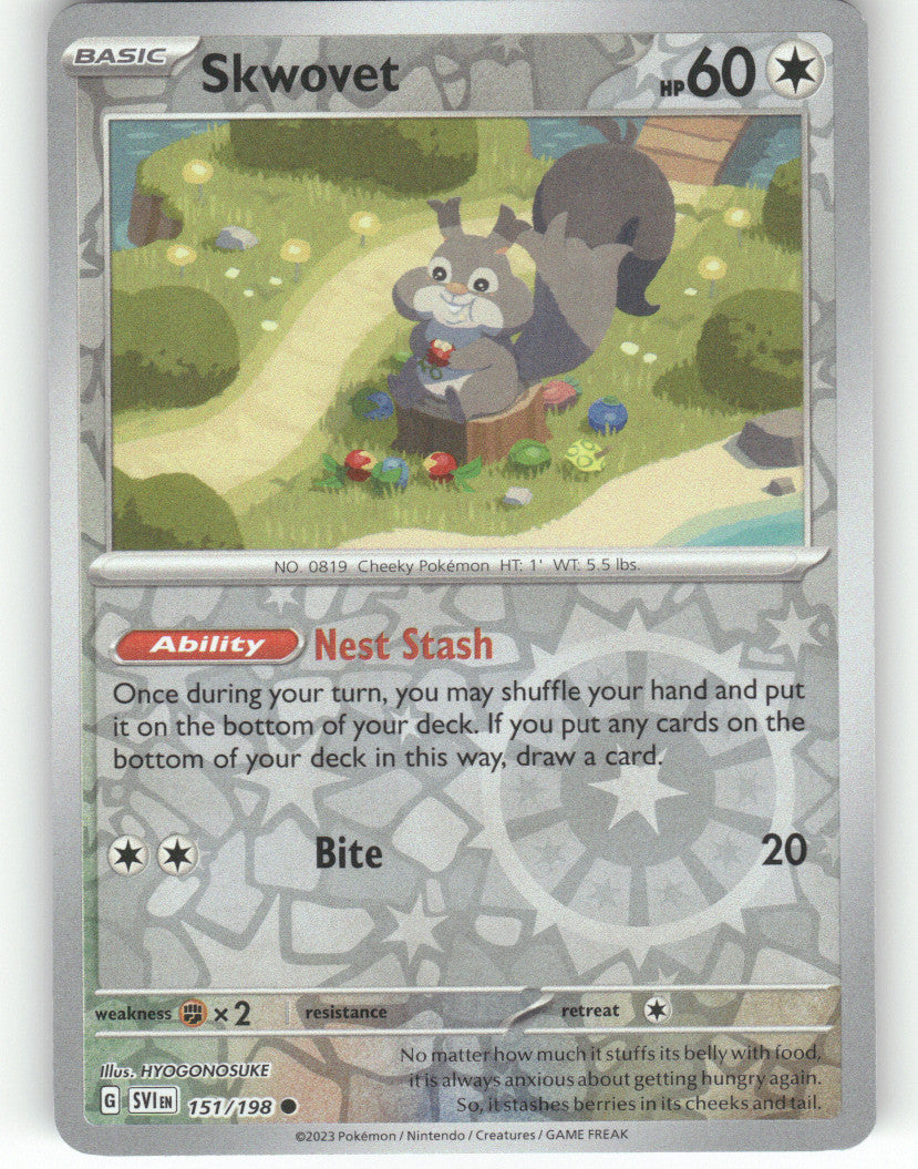 Skwovet Reverse Holo Common SV01: Scarlet & Violet Base Set 151/198 NM