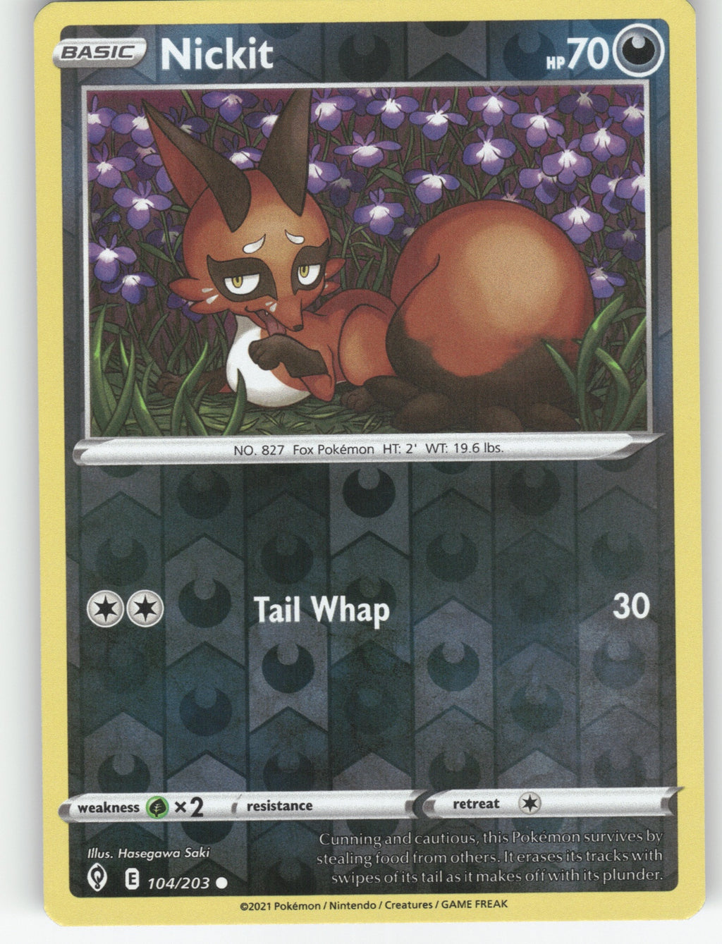 Nickit Reverse Holo Common SWSH07: Evolving Skies 104/203 NM