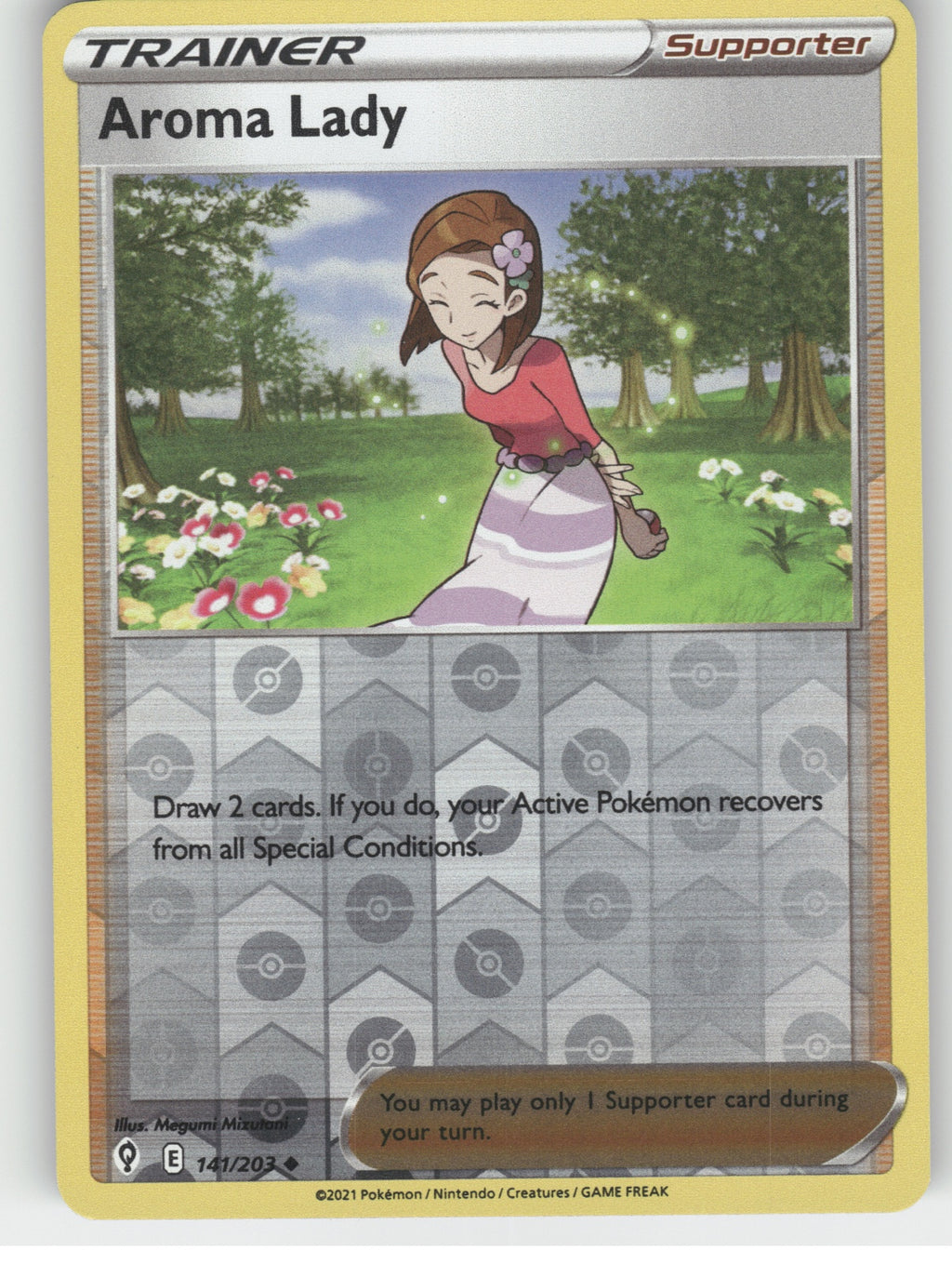 Aroma Lady Reverse Holo Uncommon SWSH07: Evolving Skies 141/203 NM