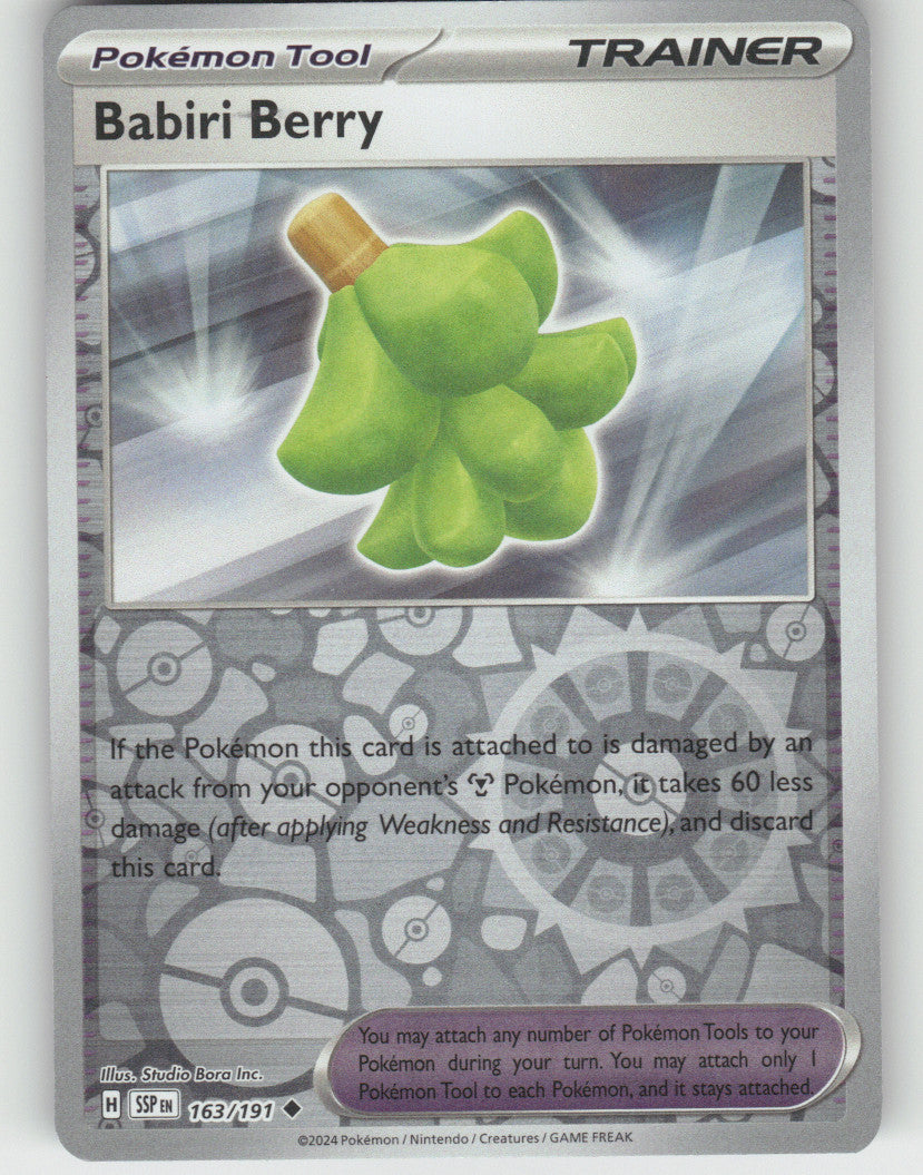 Babiri Berry Reverse Holo Uncommon SV08: Surging Sparks 163/191 NM