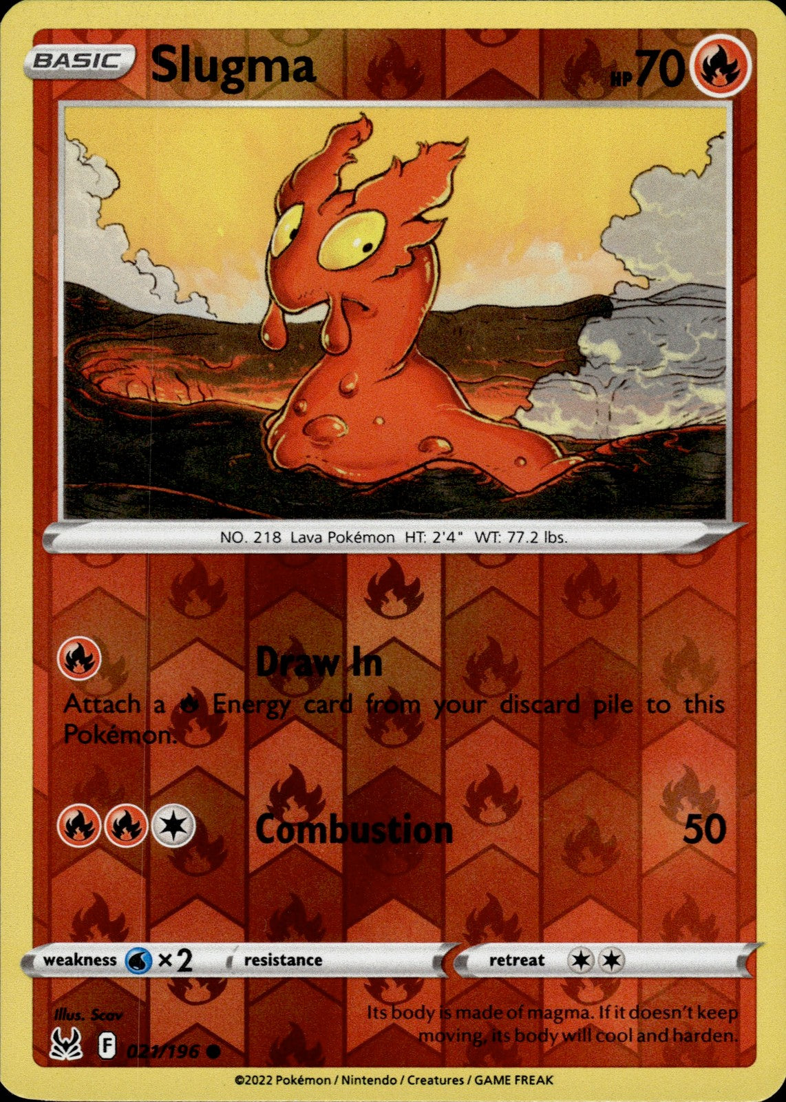 Slugma Reverse Holo Common SWSH11: Lost Origin 021/196 NM