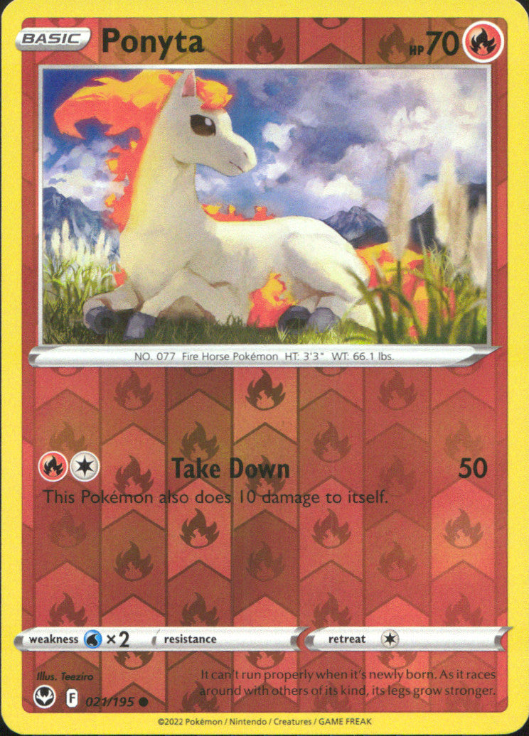 Ponyta Reverse Holo Common SWSH12: Silver Tempest 021/195 NM