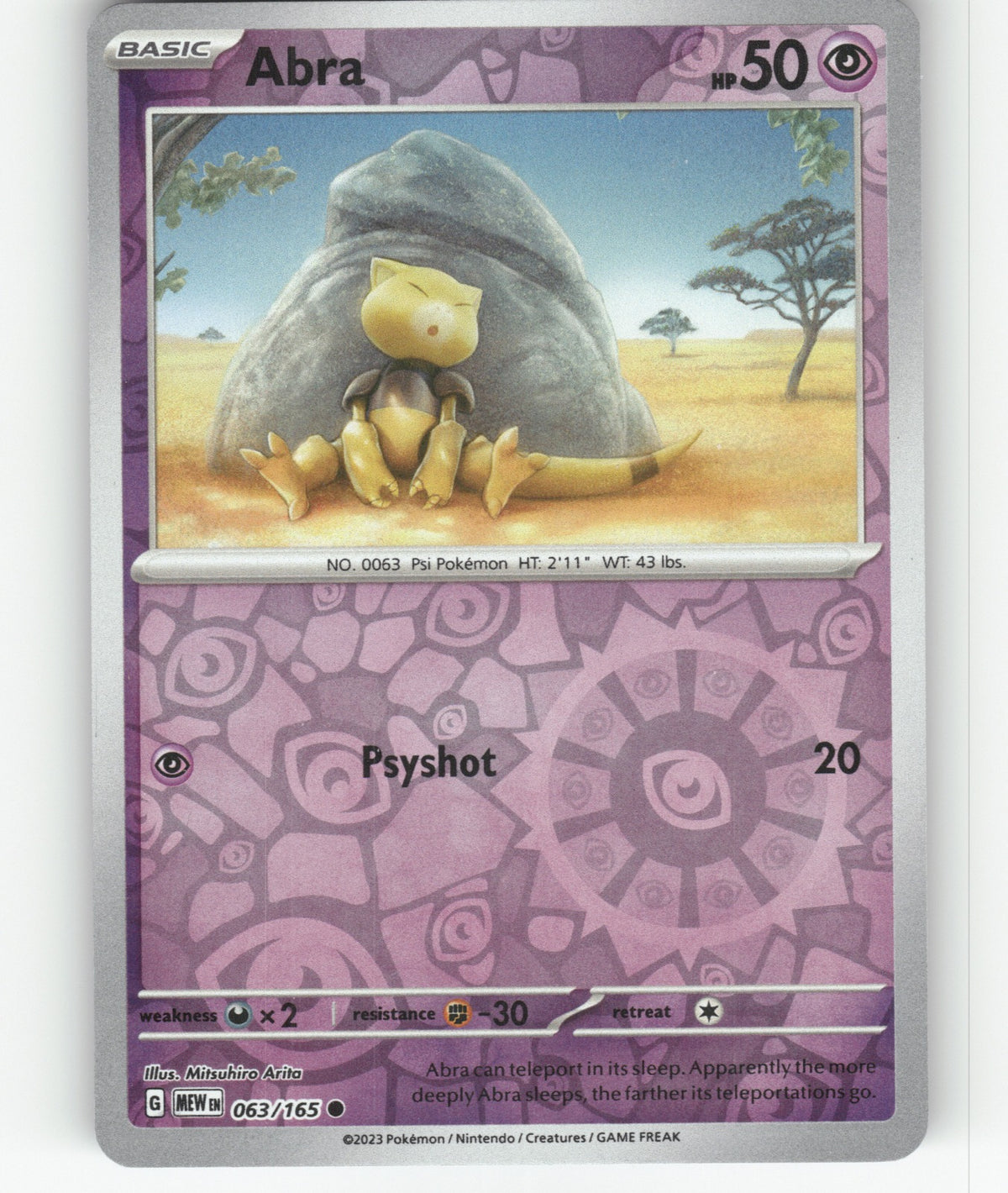 Abra Reverse Holo Common SV: Scarlet & Violet 151 063/165 NM