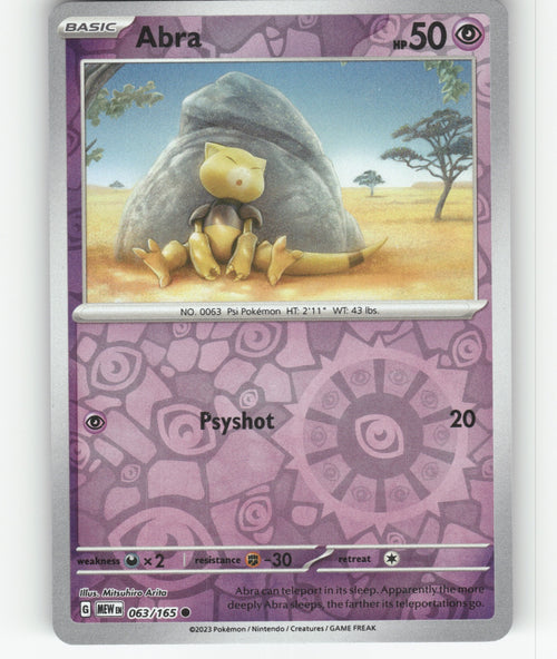 Abra Reverse Holo Common SV: Scarlet & Violet 151 063/165 NM