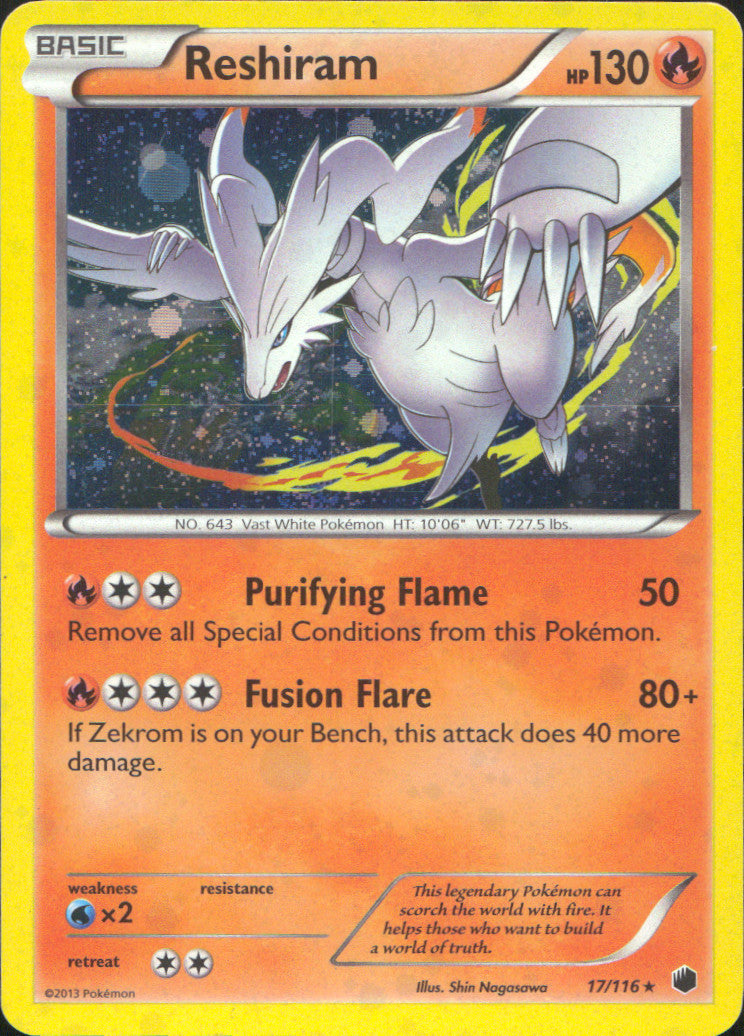 Reshiram Holo Holo Rare Plasma Freeze 17/116 NM