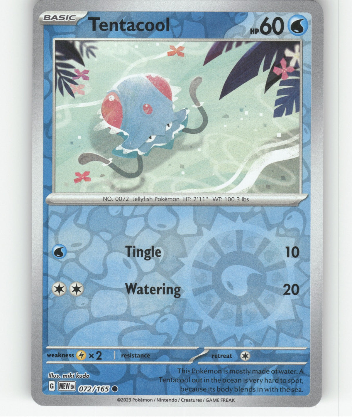 Tentacool Reverse Holo Common SV: Scarlet & Violet 151 072/165 NM