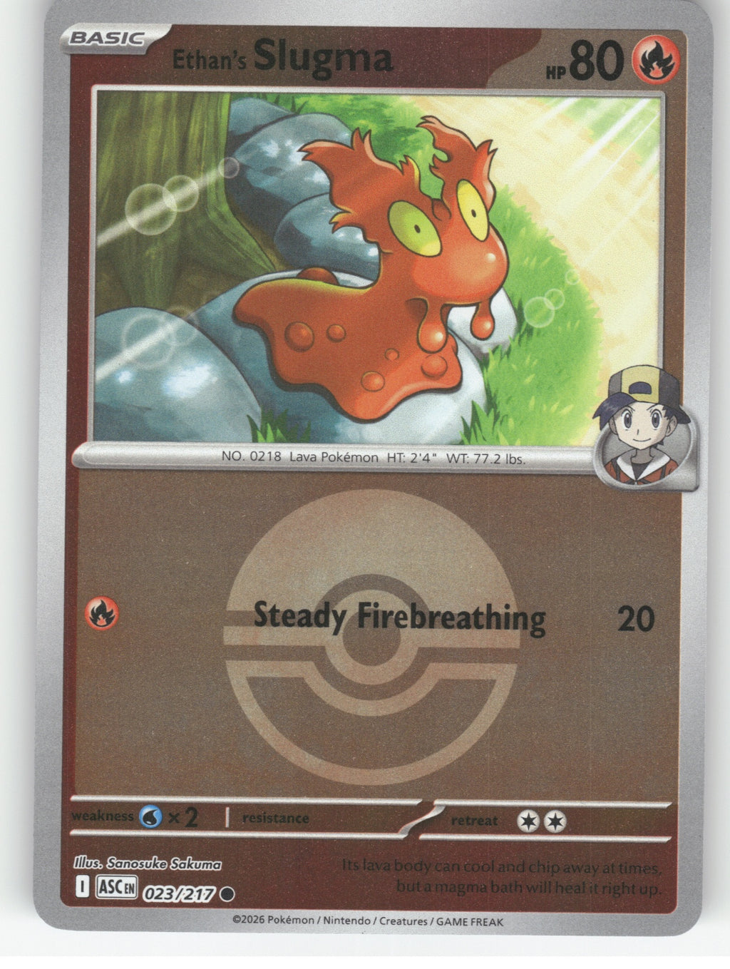 Ethan's Slugma (Poke Ball) Reverse Holo Common ME: Ascended Heroes 023/217 NM