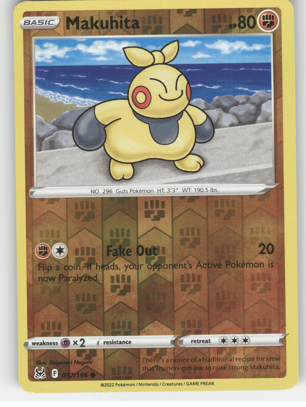 Makuhita Reverse Holo Common SWSH11: Lost Origin 097/196 NM