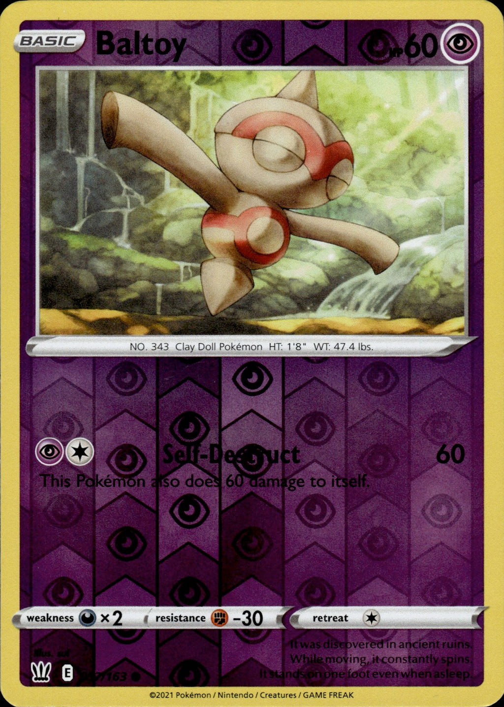 Baltoy Reverse Holo Common SWSH05: Battle Styles 057/163 NM