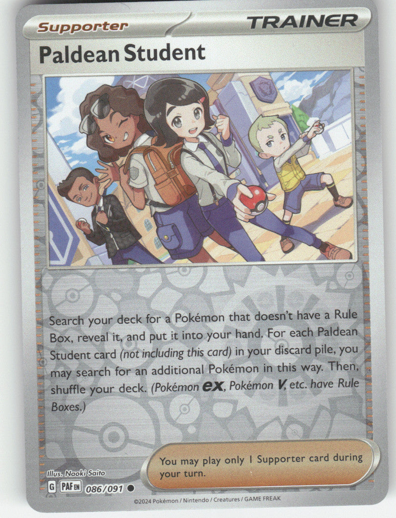 Paldean Student Reverse Holo Common SV: Paldean Fates 086/091 NM