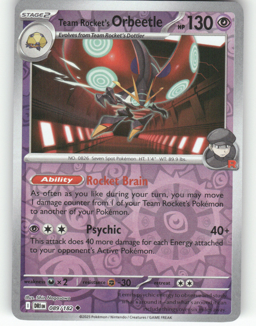 Team Rocket's Orbeetle Reverse Holo Uncommon SV10: Destined Rivals 089/182 NM