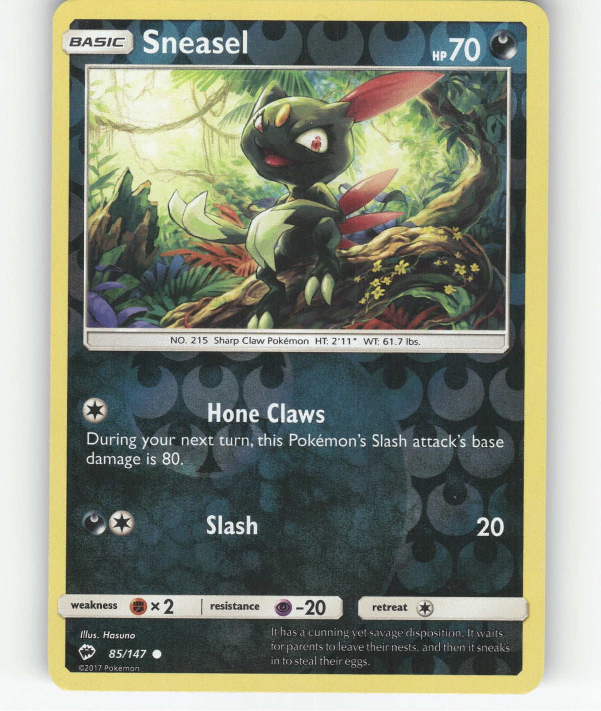 Sneasel Reverse Holo Common SM - Burning Shadows 85/147 NM