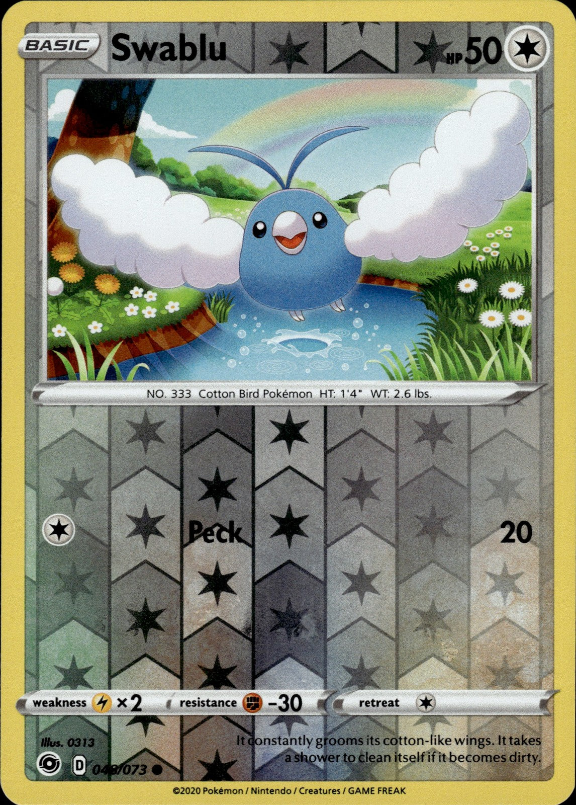 Swablu Reverse Holo Common Champion's Path 48/73 NM