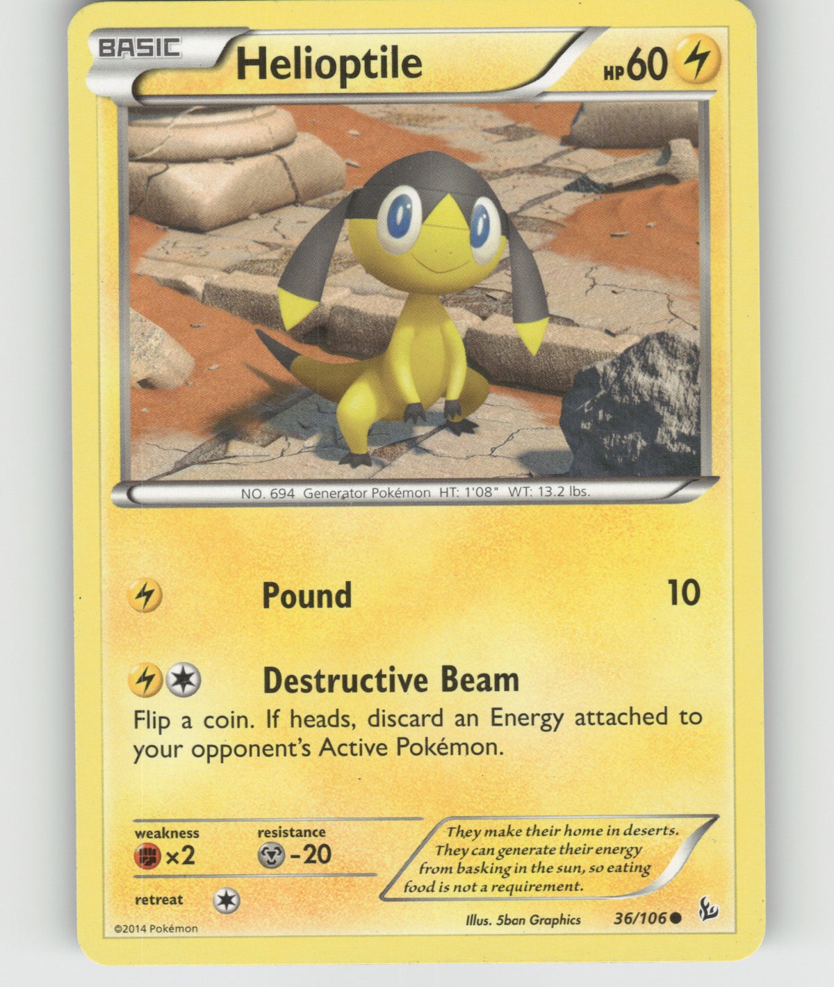 Helioptile Common XY - Flashfire 36/106 NM
