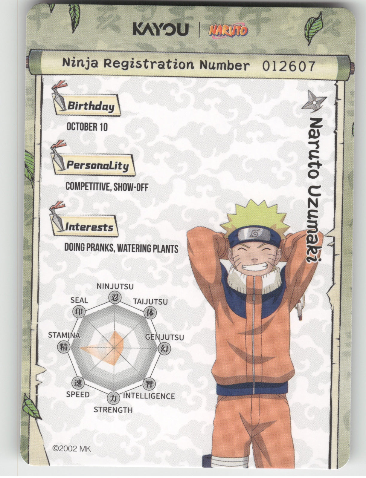 Naruto Uzumaki Base SR Earth Scroll Series 1 006L2 NM back