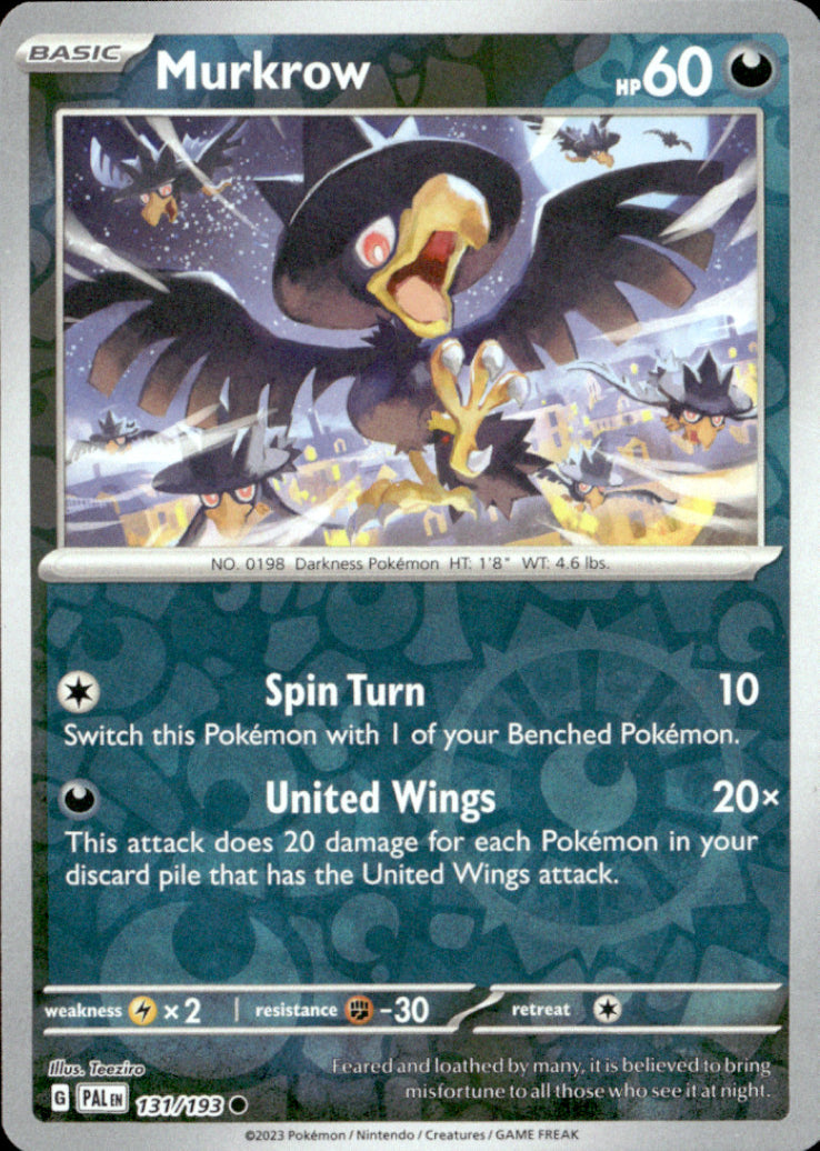 Murkrow Reverse Holo Common SV02: Paldea Evolved 131/193 NM