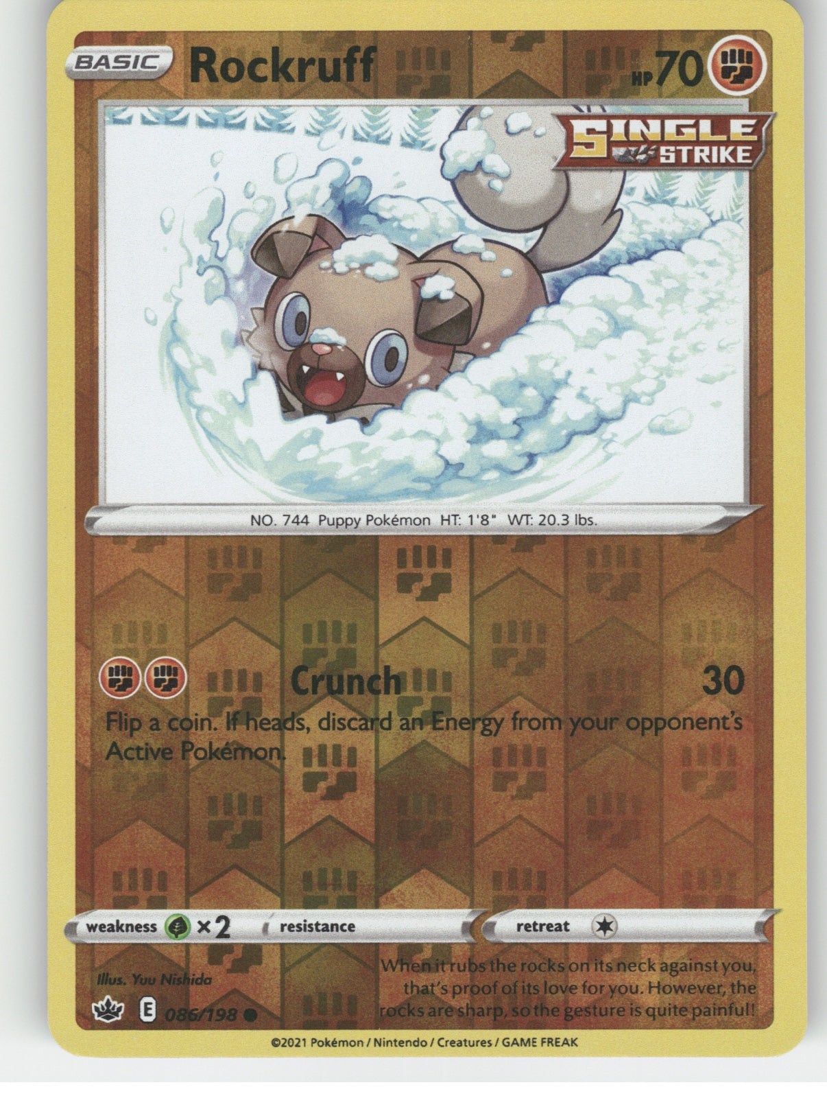 Rockruff Reverse Holo Common SWSH06: Chilling Reign 086/198 NM