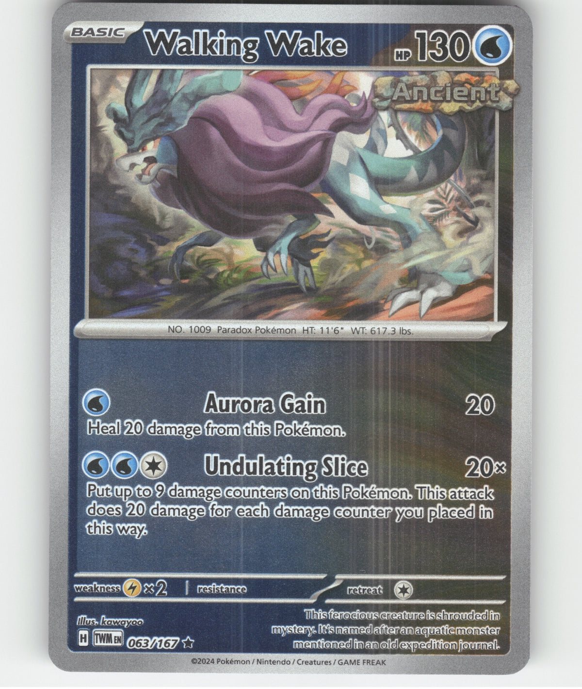 Walking Wake Holo Rare SV06: Twilight Masquerade 063/167 NM