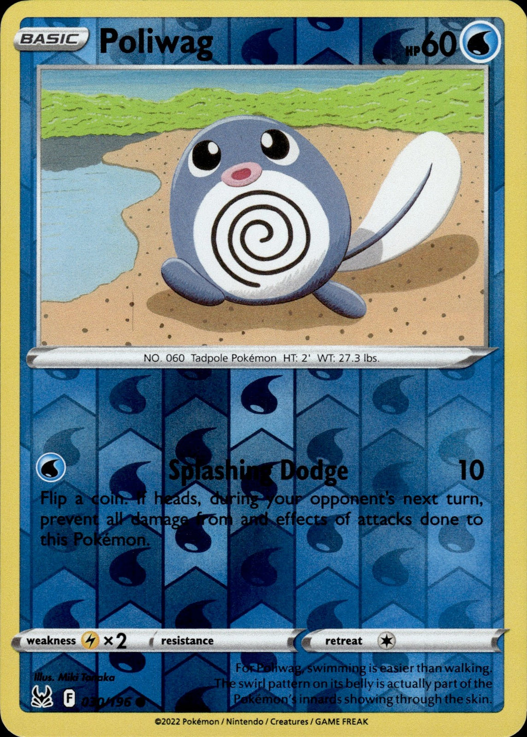 Poliwag Reverse Holo Common SWSH11: Lost Origin 030/196 NM