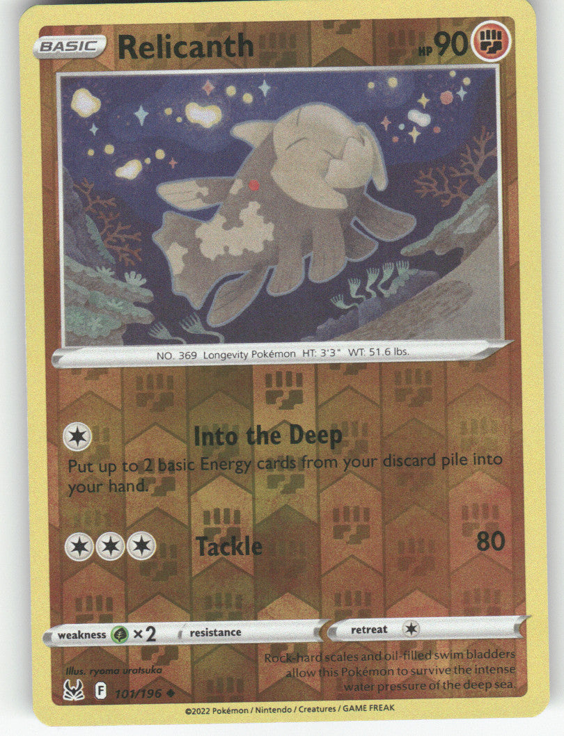 Relicanth Reverse Holo Uncommon SWSH11: Lost Origin 101/196 NM