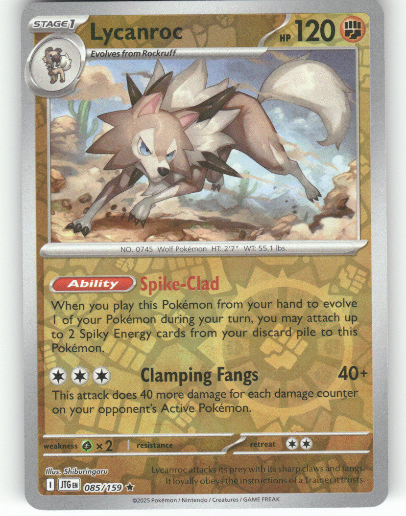 Lycanroc Reverse Holo Rare SV09: Journey Together 085/159 NM
