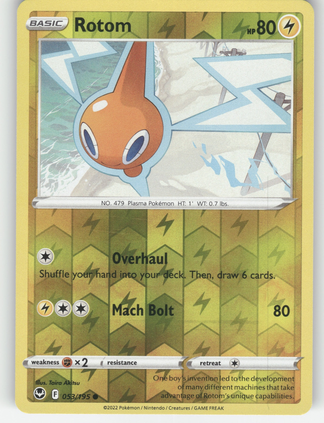 Rotom Reverse Holo Common SWSH12: Silver Tempest 053/195 NM