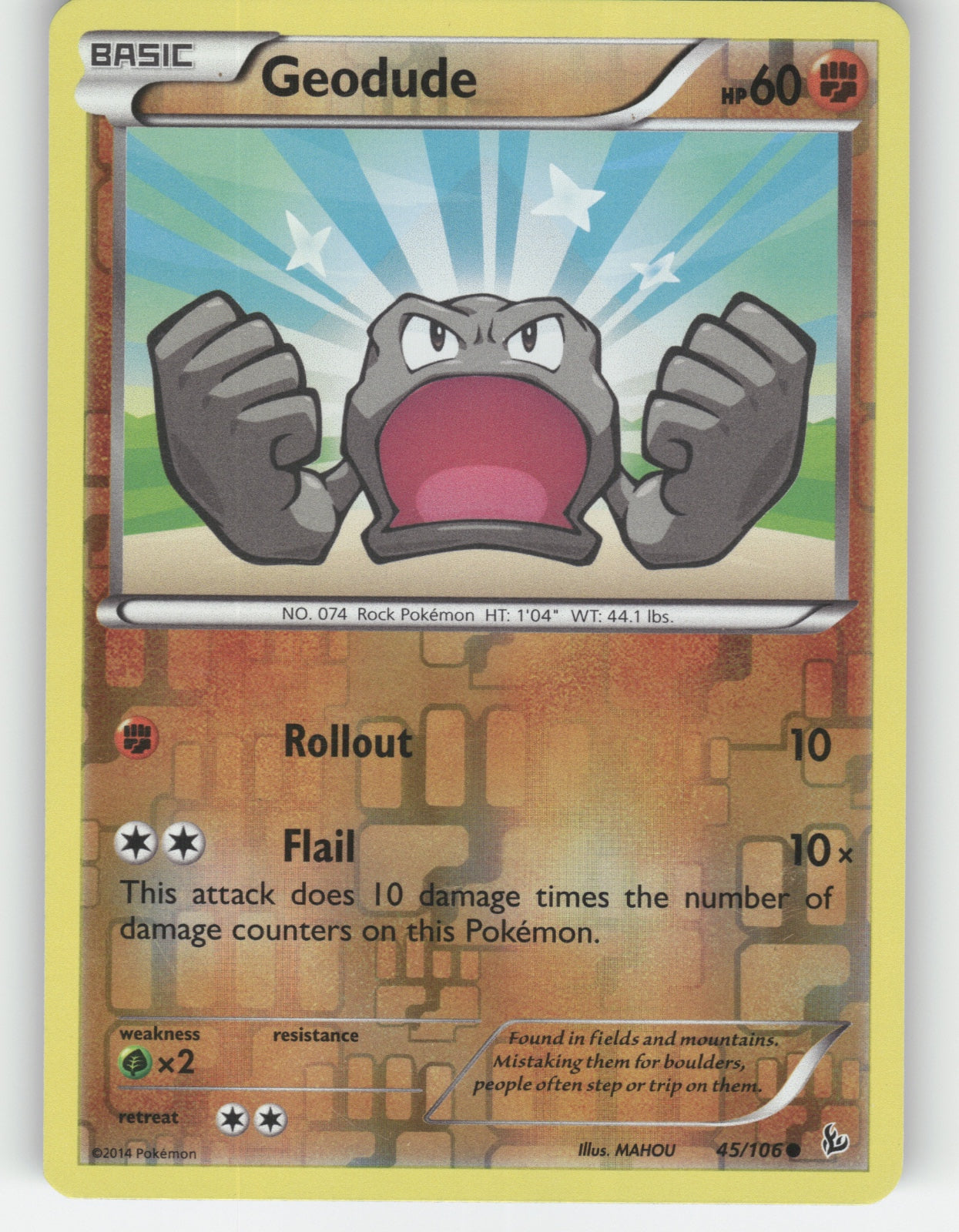 Geodude Reverse Holo Common Generations 43/83 NM