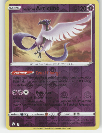 Galarian Articuno Reverse Holo Holo Rare SWSH07: Evolving Skies 063/203 NM