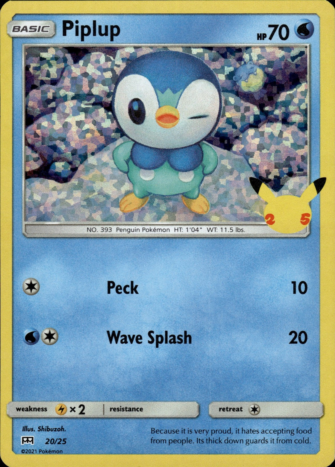 Piplup Holo Promo McDonald's 25th Anniversary Promos 020/025 NM