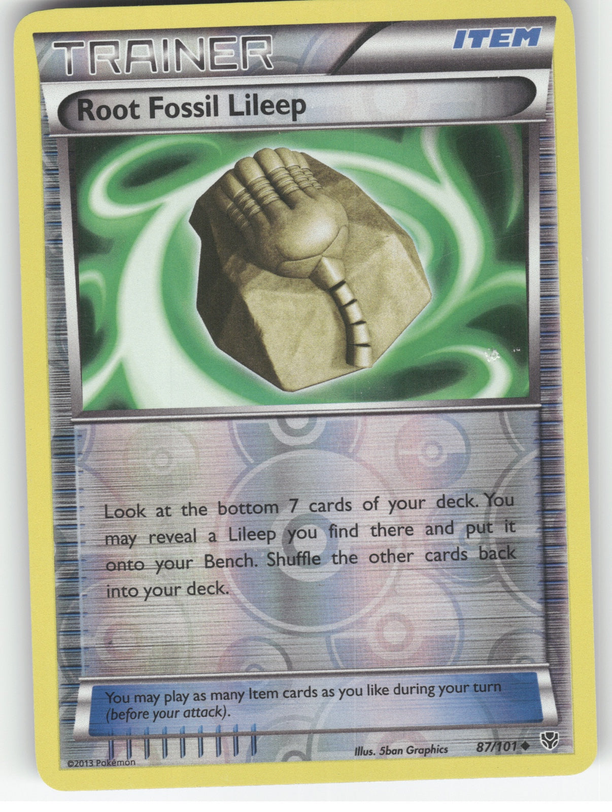 Root Fossil Lileep Reverse Holo Uncommon Plasma Blast 87/101 NM