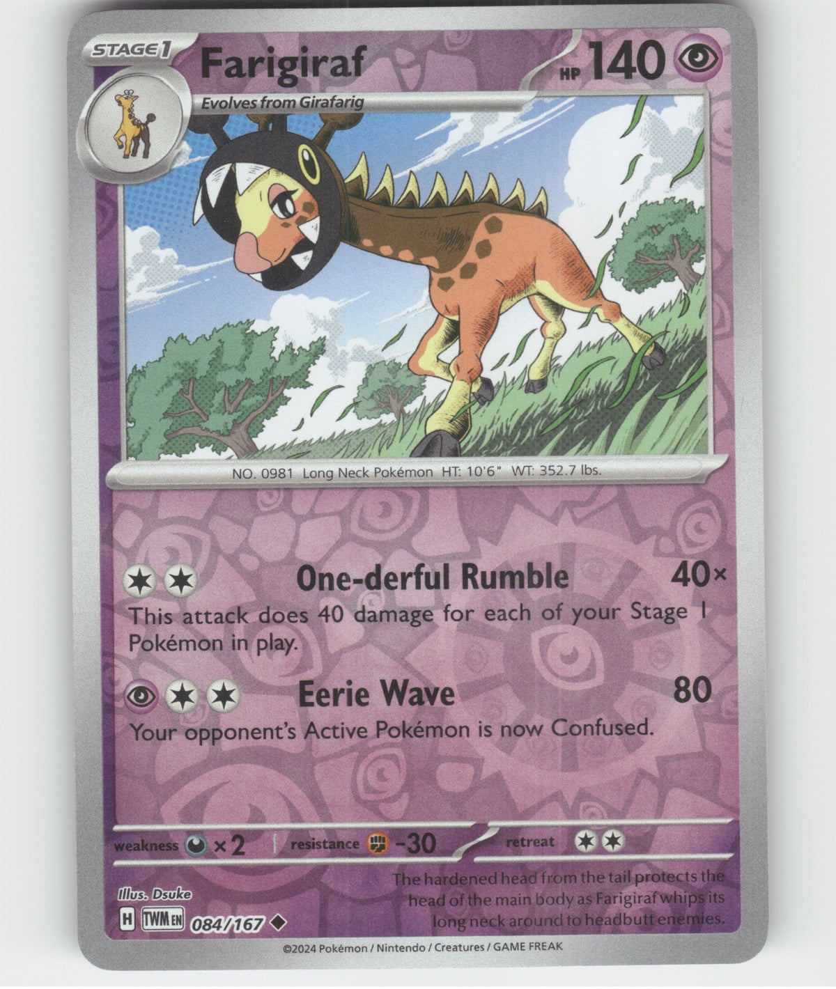 Farigiraf Uncommon SV06: Twilight Masquerade 084/167 NM