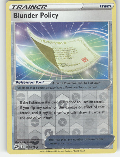 Blunder Policy Reverse Holo Uncommon SWSH09: Brilliant Stars 131/172 NM