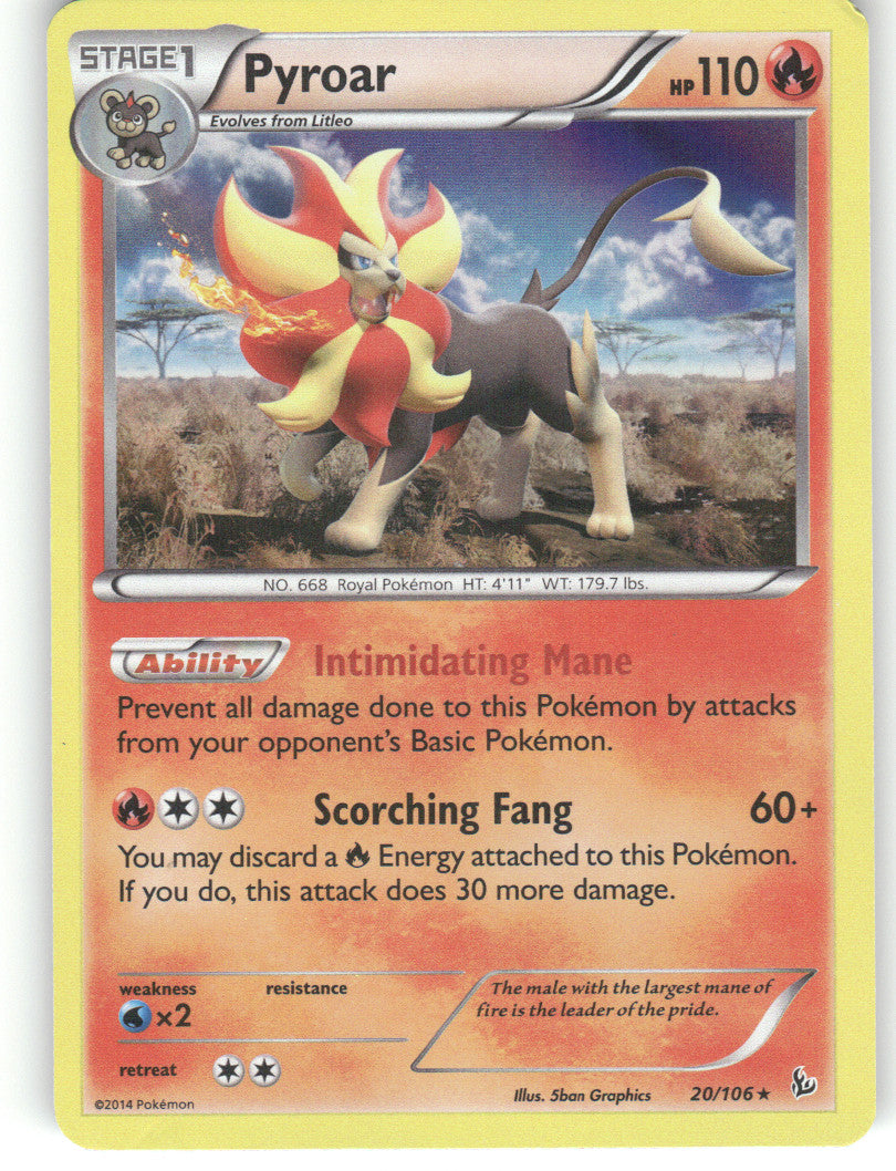 Pyroar Holo Rare XY - Flashfire 20/106 NM