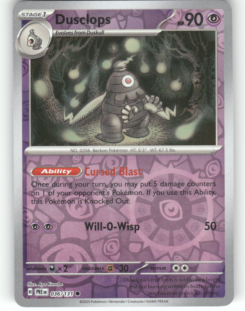 Dusclops Reverse Holo Common SV: Prismatic Evolutions 036/131 NM