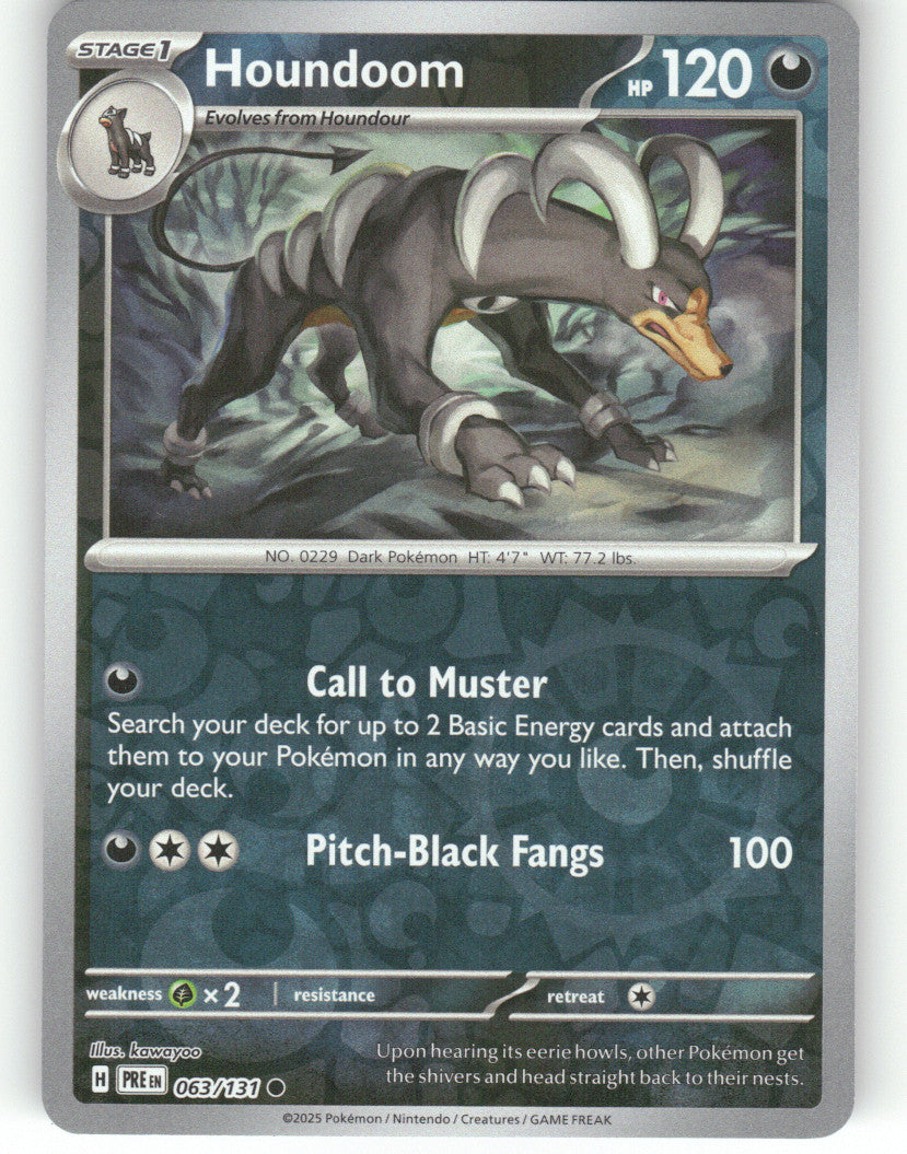 Houndoom Reverse Holo Common SV: Prismatic Evolutions 063/131 NM
