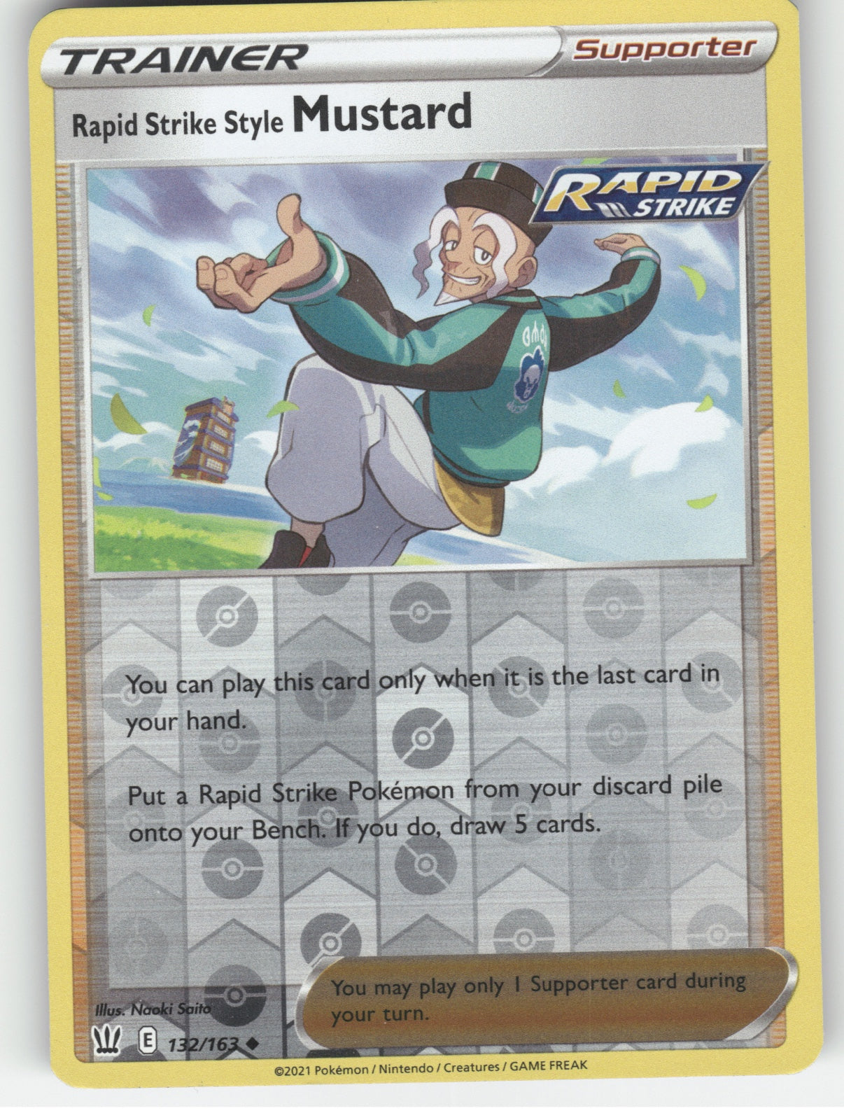 Rapid Strike Style Mustard Reverse Holo Uncommon SWSH05: Battle Styles 132/163 NM