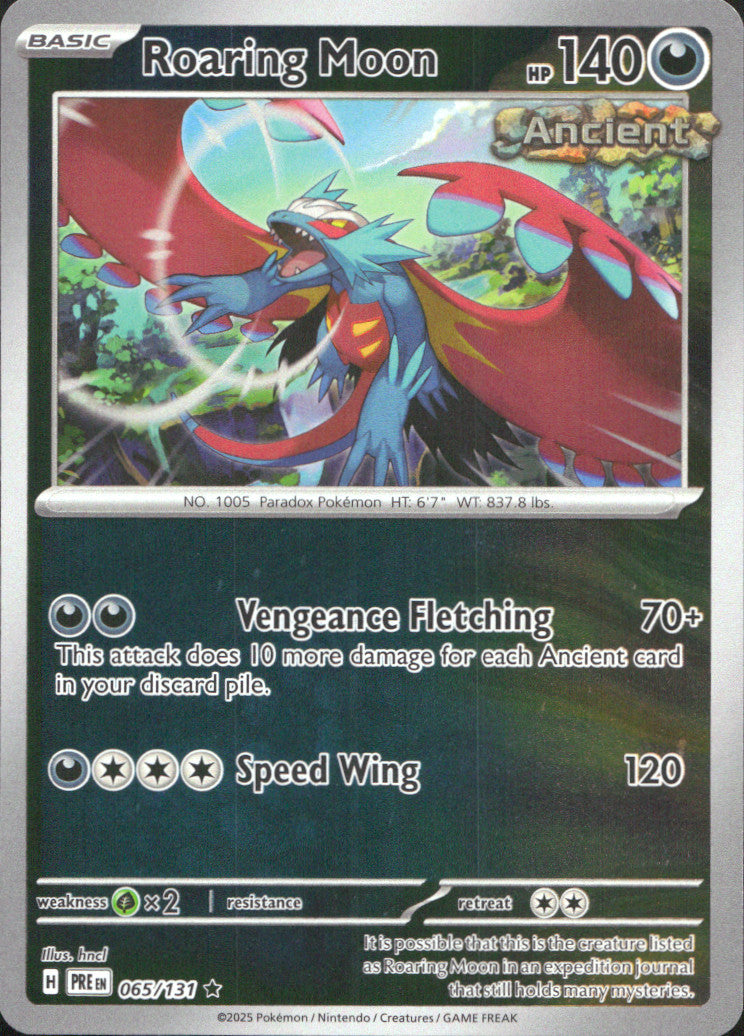 Roaring Moon Reverse Holo Rare SV: Prismatic Evolutions 065/131 NM